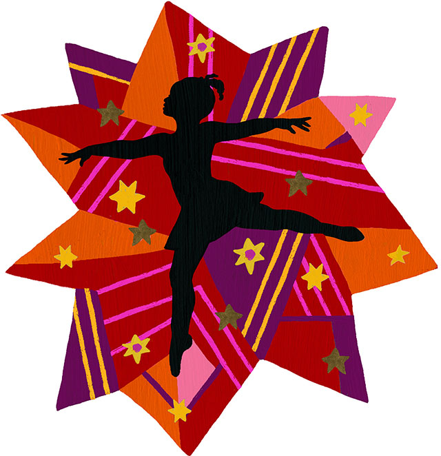 An illustration of a girl dancing