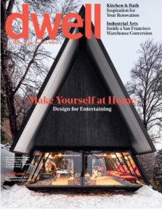 Cover of Dwell Magazine with an A-frame cabin