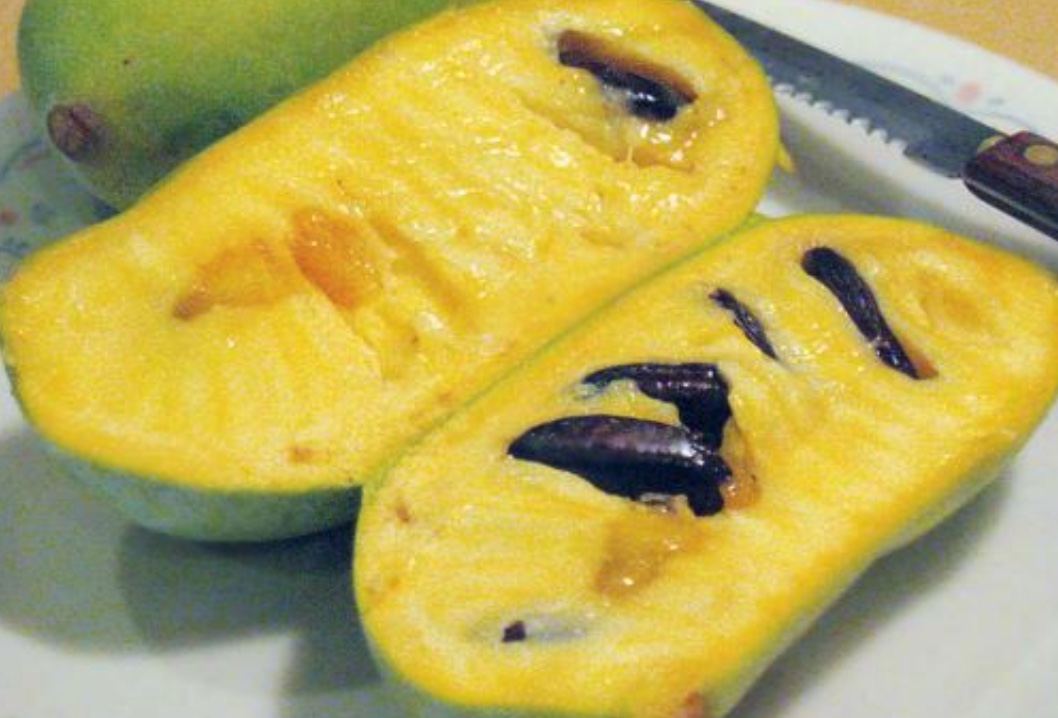 cut open yellow pawpaw fruit