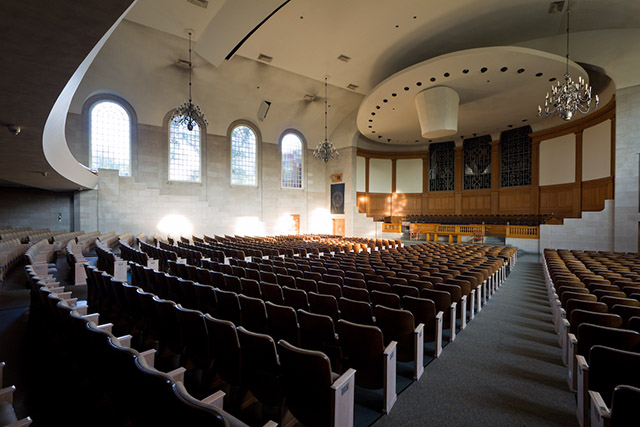 The interior of Wait Chapel,