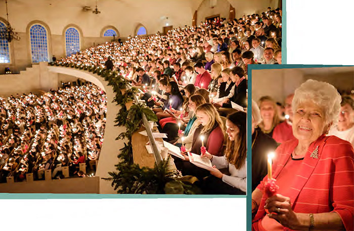 For decades, Mary Dull (right) has made thousands of Moravian candles for the University's Lovefeast in Wait Chapel.