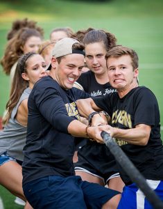 New Wake Forest students compete against each other in the annual Pros versus Joes.