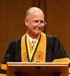 Matthew A. King ('82) speaks in Wait Chapel