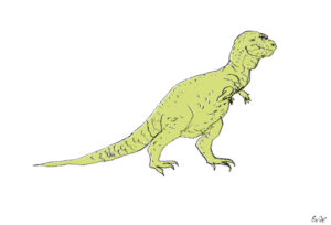 Illustration of dinosaur by Eric Hanson for If the Past Could Talk