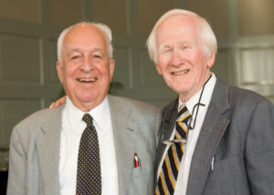 Wake Forest alumni make the Trek to Old Wake Forest in the town of Wake Forest, NC, on Saturday, April 1, 2006. Ed Wilson and Ed Christman after the convocation.