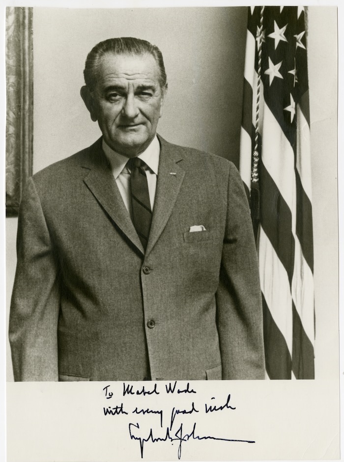 Photograph and autograph of President Lyndon B. Johnson