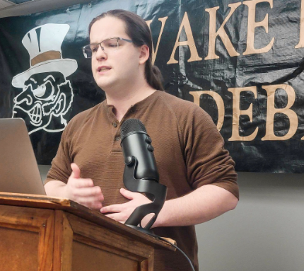 Student coach Cole Wolfe, a junior and Presidential Scholar