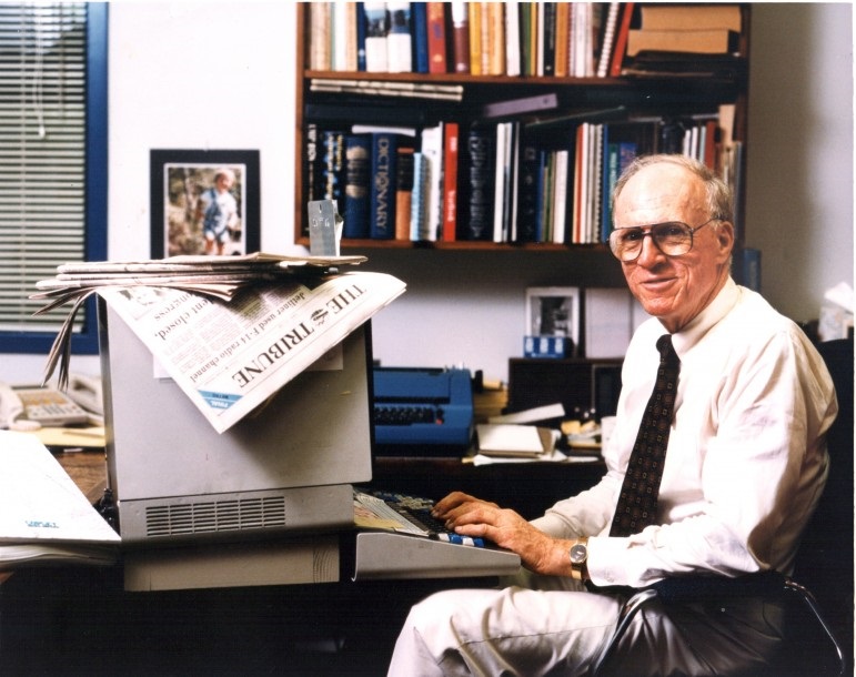 Wake Forester Neil Morgan in his newspaper office