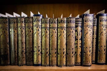 The works of William Butler Yeats on a shelf in the special collections and archives room in the Z. Smith Reynolds Library in 2020.
