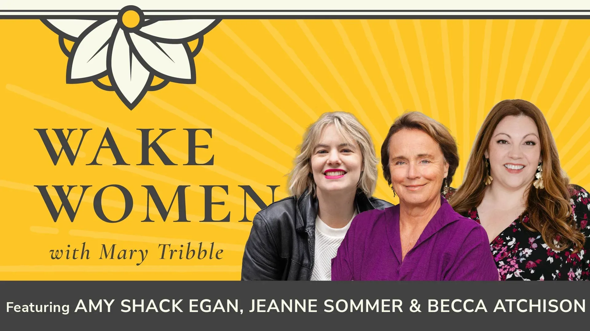 Graphic photo showing photos of 3 wedding planners and linking to the Wake Women podcast page. 
