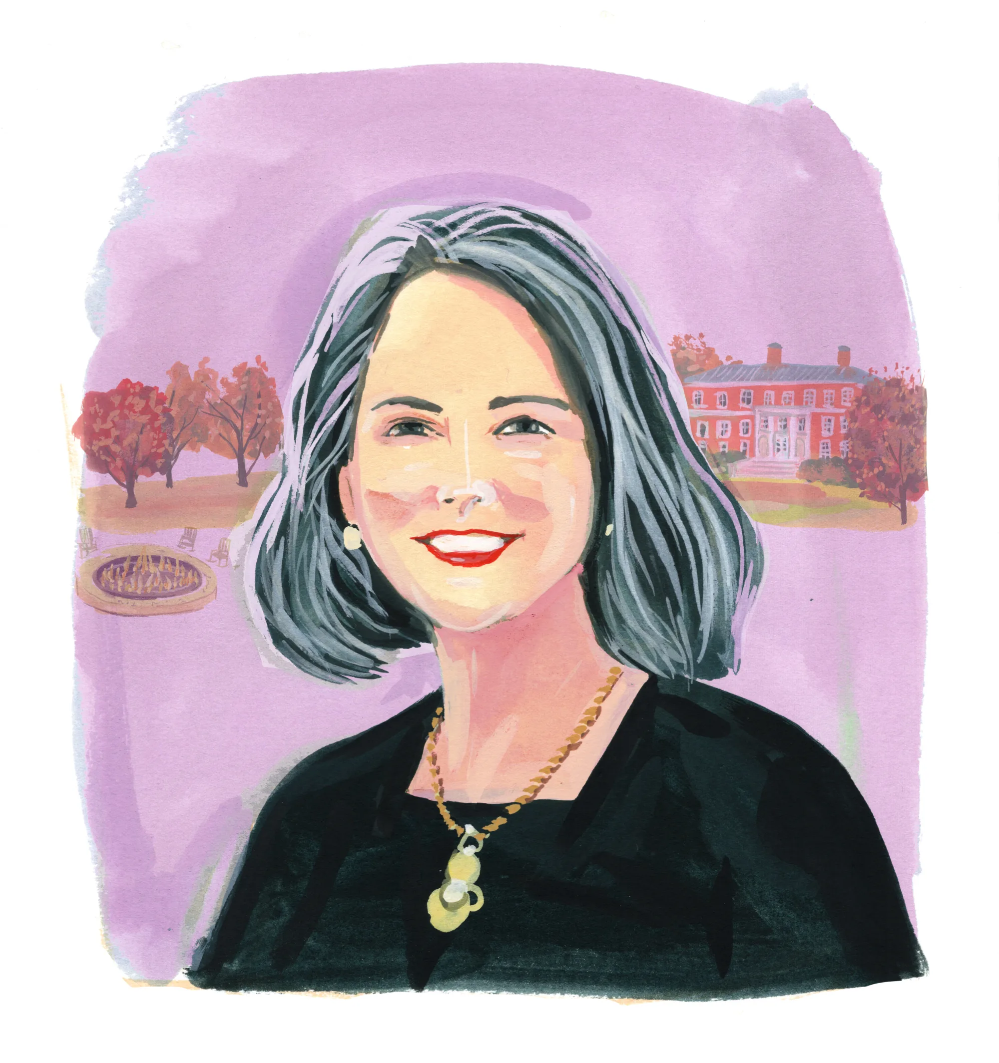 An illustration of Marybeth Torbet Hays (’90, MBA ’94) by Jenny Kroik.