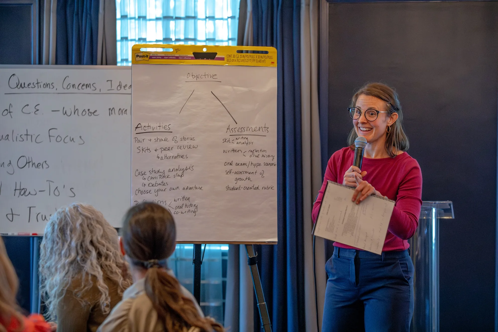 Scholar Liz Whiting leads a workshop at a Leadership and Character event in July in Winston-Salem.
