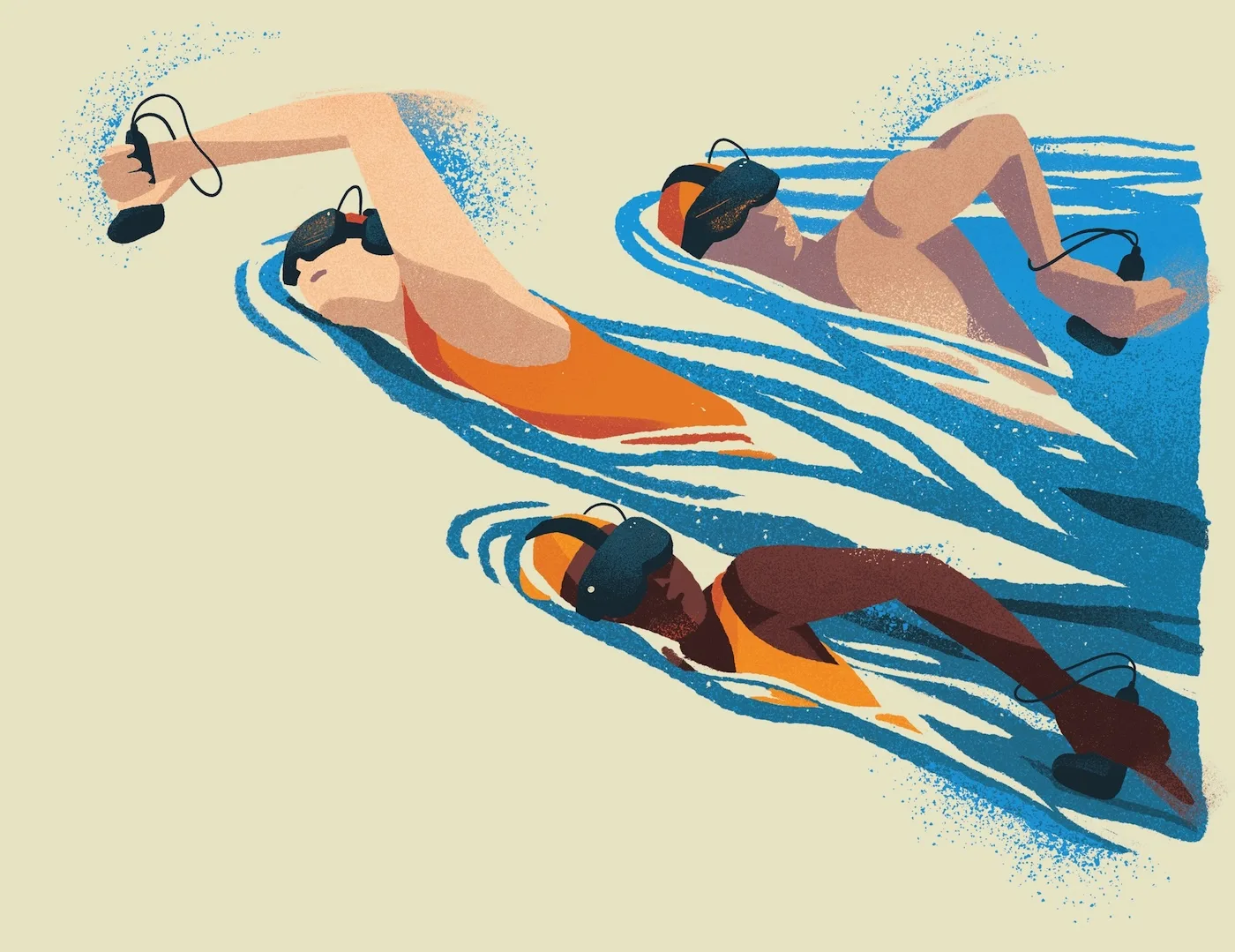 Illustration of swimmers