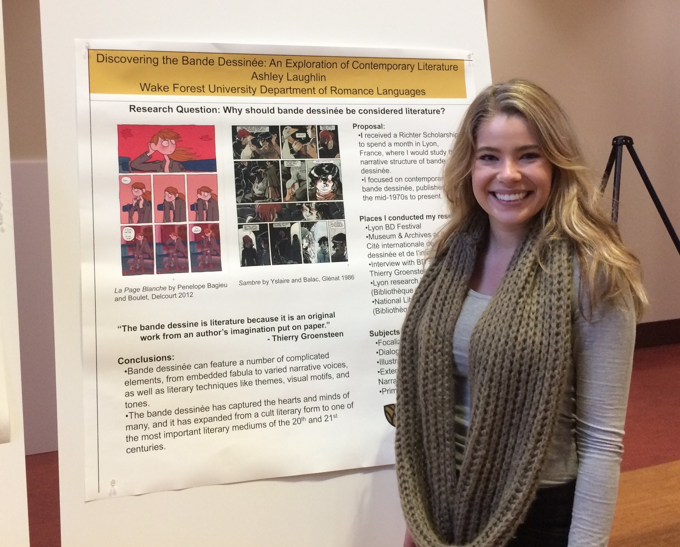 Student Ashley Laughlin ('17) at Undergraduate Research Day.