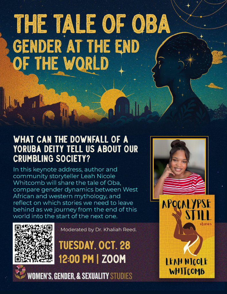 The Tale of Oba flyer featuring author Leah Whitcomb