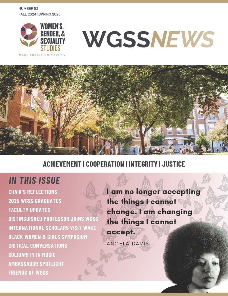 Front cover of Fall 24/Spring 25 WGSS Newsletter