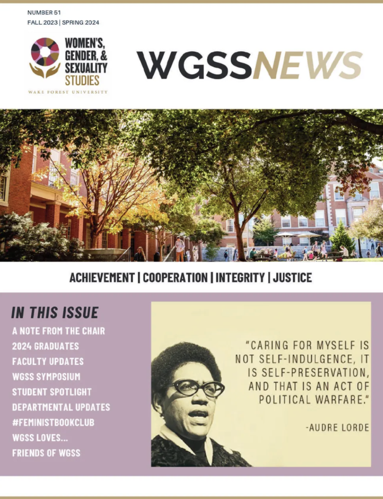 Cover of Fall 23/Spring 24 WGSS Newsletter