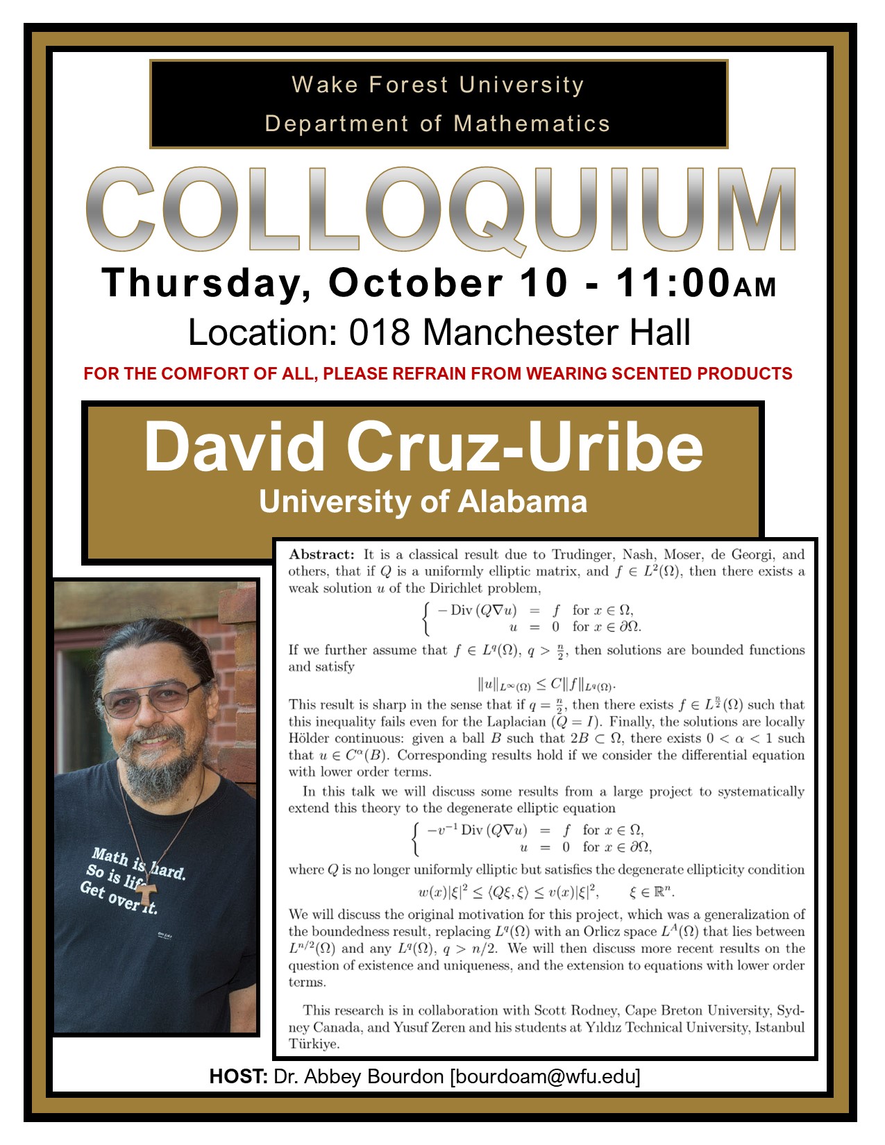 Colloquia: Solutions to degenerate elliptic equations: existence, boundedness, regularity