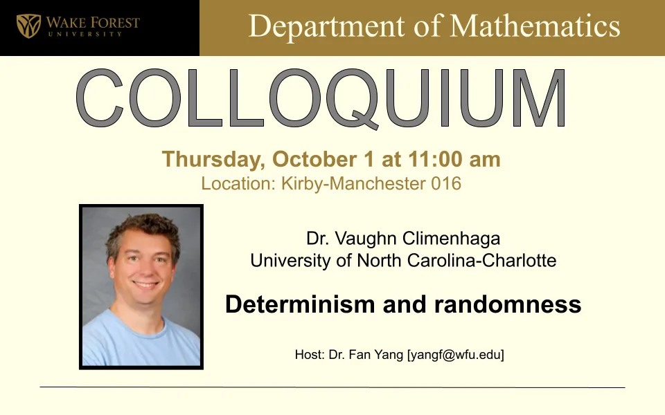 Colloquium: Determinism and Randomness