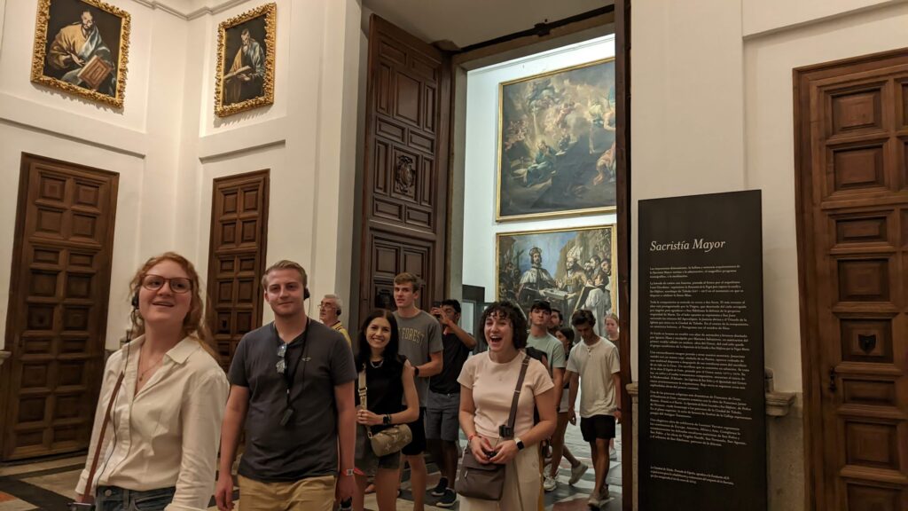 Students visit a museum in Salamanca, Spain.