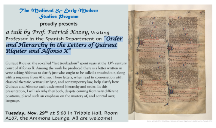 A Conversation on the Order and Hierarchy in the Letters of Guiraut Riquier and Alfonso X