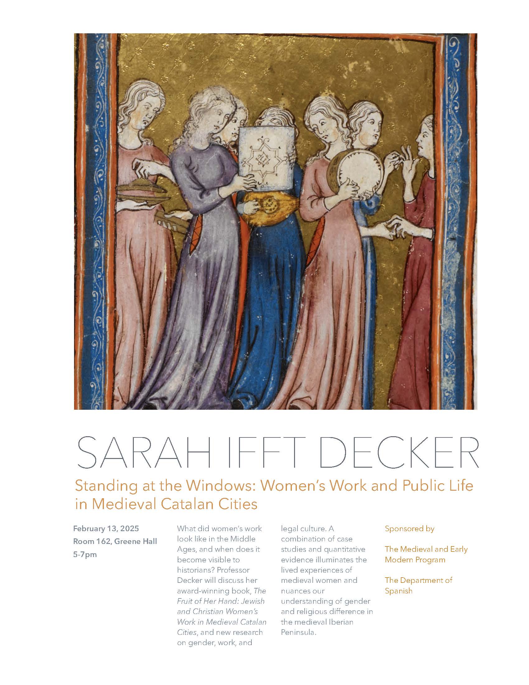 Sarah Ifft Decker: Standing at the Windows: Women’s Work and Public Life in Medieval Catalan Cities