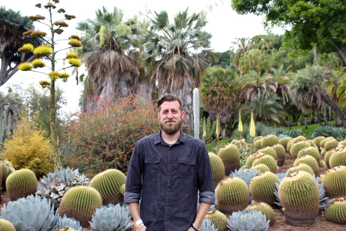 A photo of Matt Garite at the Huntington Library's Desert Garden