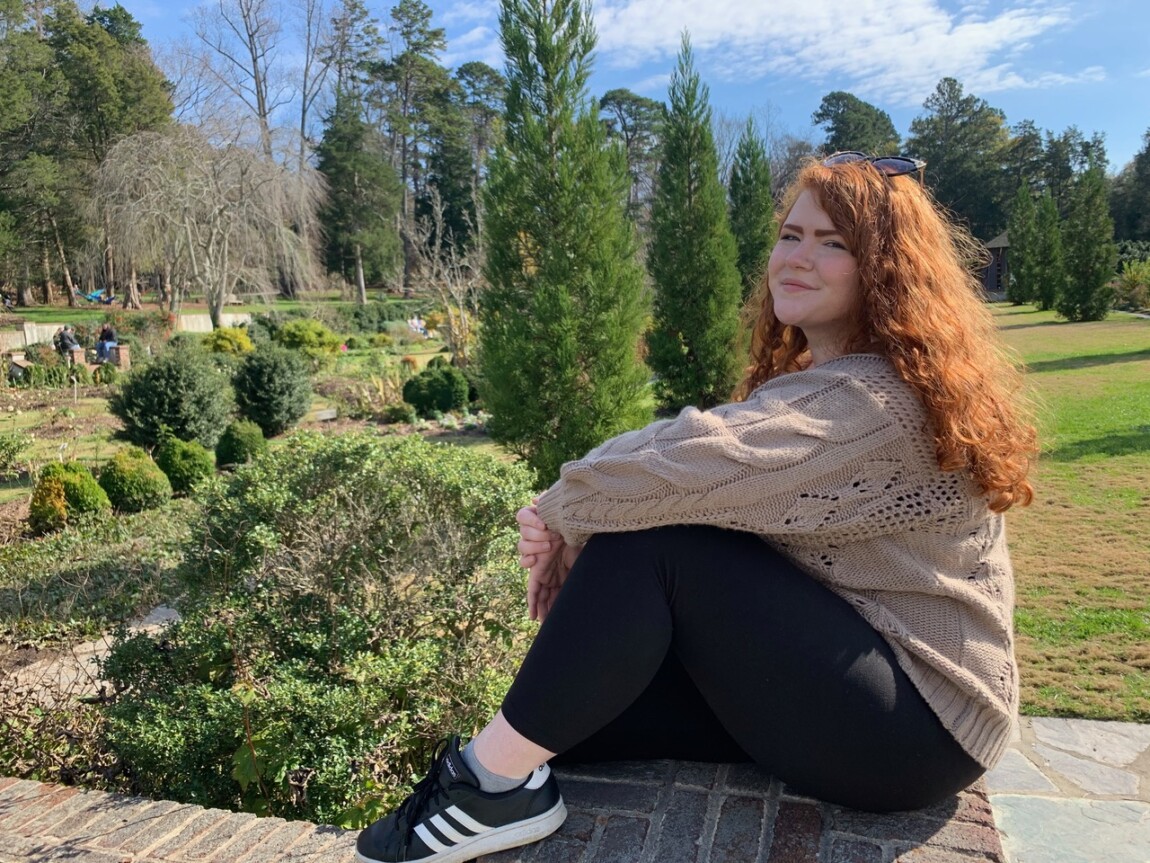 English Major Katie Wooten in Reynolda Garden