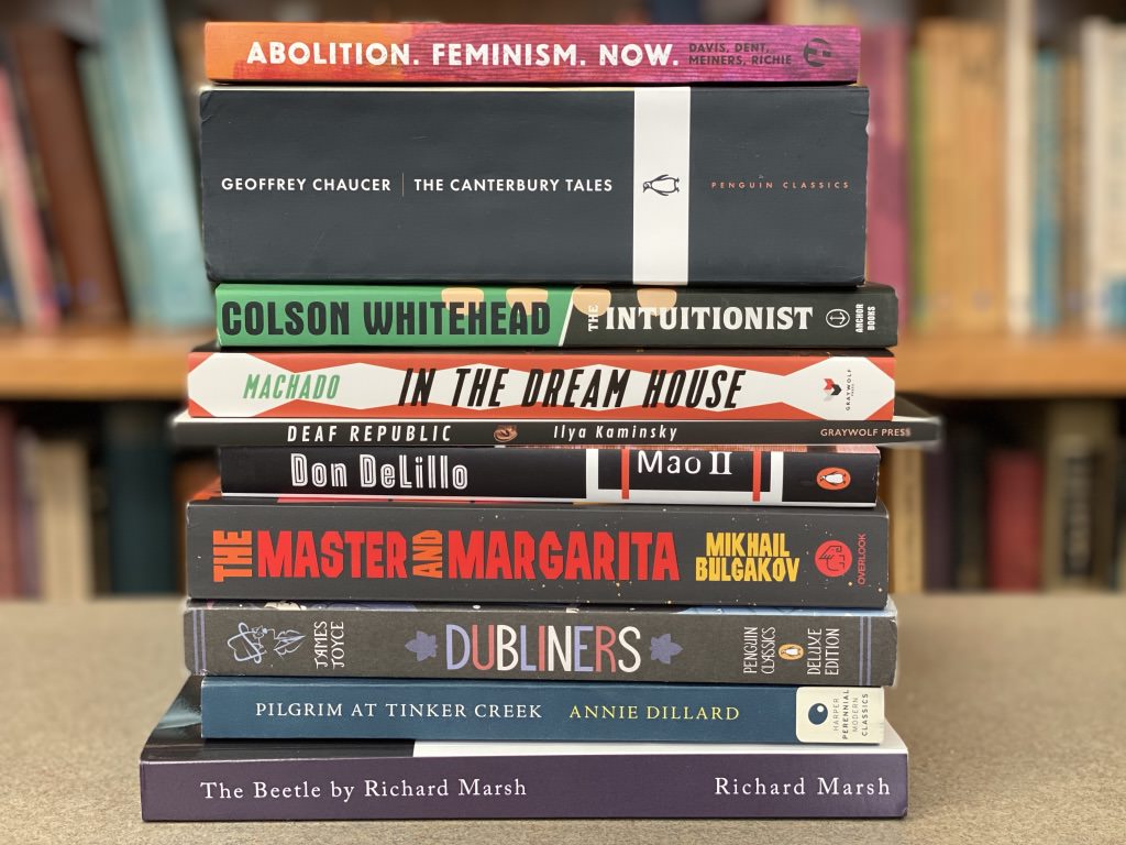 Photo of books contributed by 2023 graduates