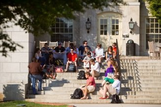 Dr. Bowie's class on the steps outside of ZSR