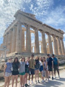 Greece Study Abroad Trip Photo: students in front of ancient site
