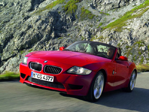 BMW car driving in the mountains