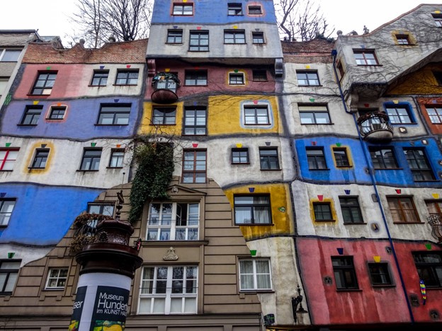 House designed by Hundertwasser in Vienna, Austria