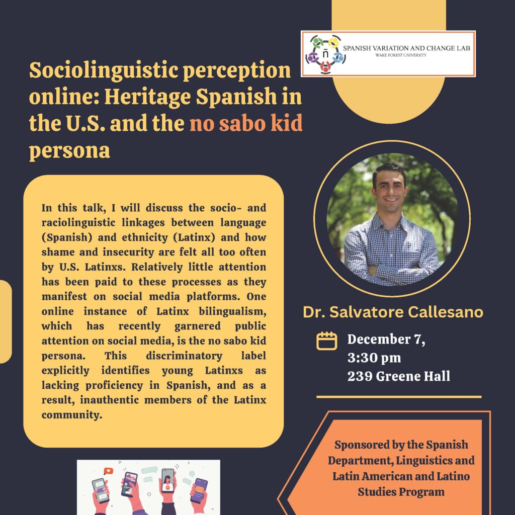 Flyer for Dr. Callesano's talk. Text is reproduced in post. 