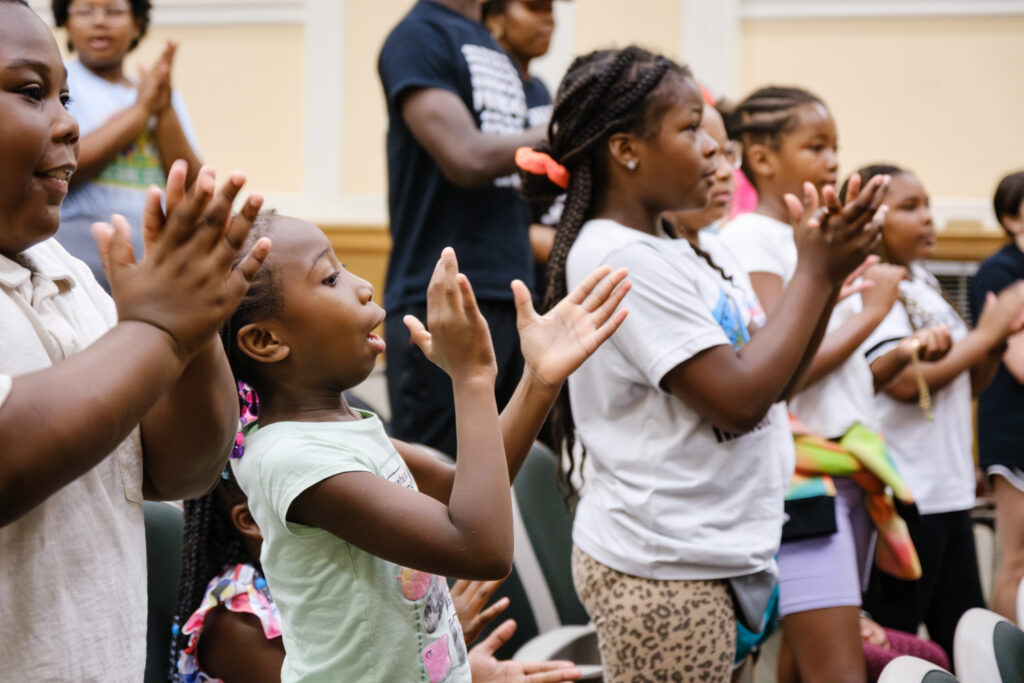 Wake Forest hosts local elementary school students for Freedom School, a six week, literacy based summer program, on campus on Wednesday, July 12, 2023. [EDITORS NOTE: FOR EDITORIAL/NEWS USE ONLY.]