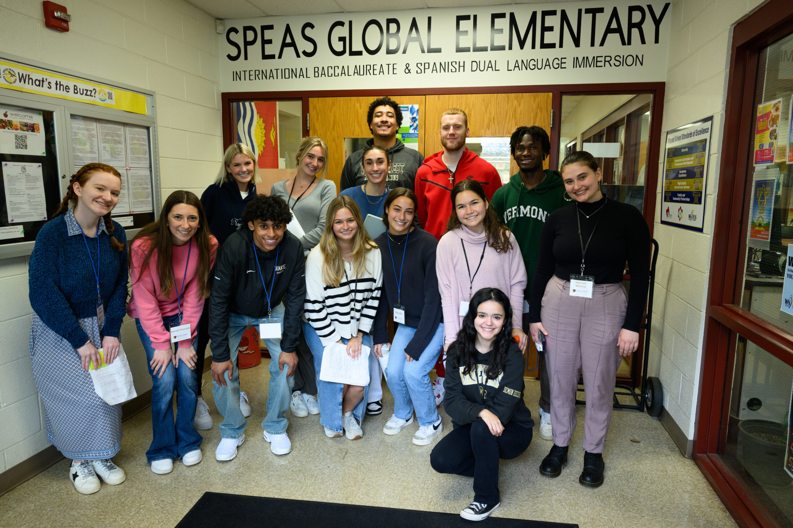 Wake Forest University students teach students at Speas Elementary School on Tuesday, April 9, 2024 as part of the Theater in Education program.