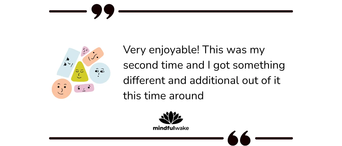 5th testimonial for the Mindful Wake program