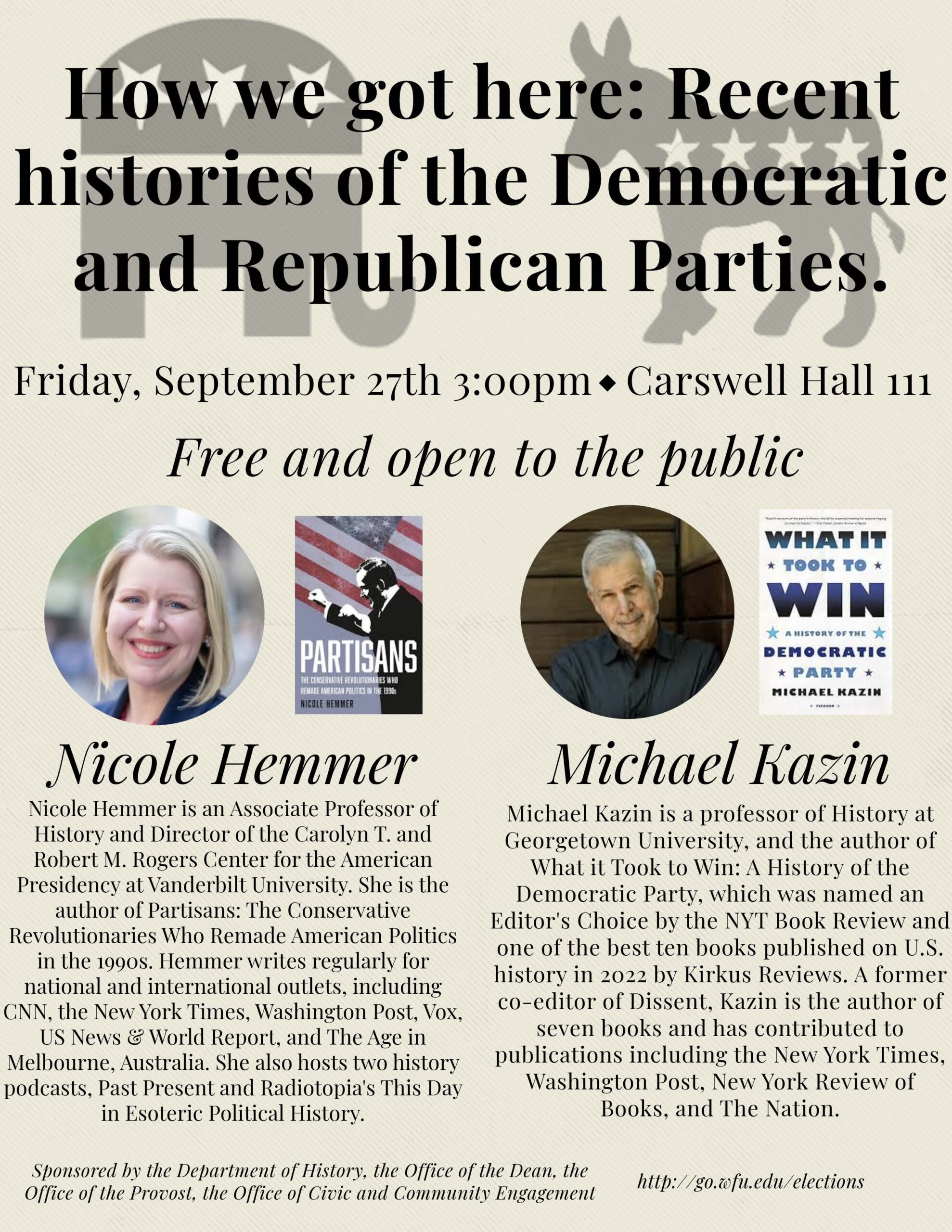 Historical Perspectives on the 2024 Election, September 27, 2024 at 3 pm in Annenberg Forum, Carswell Hall