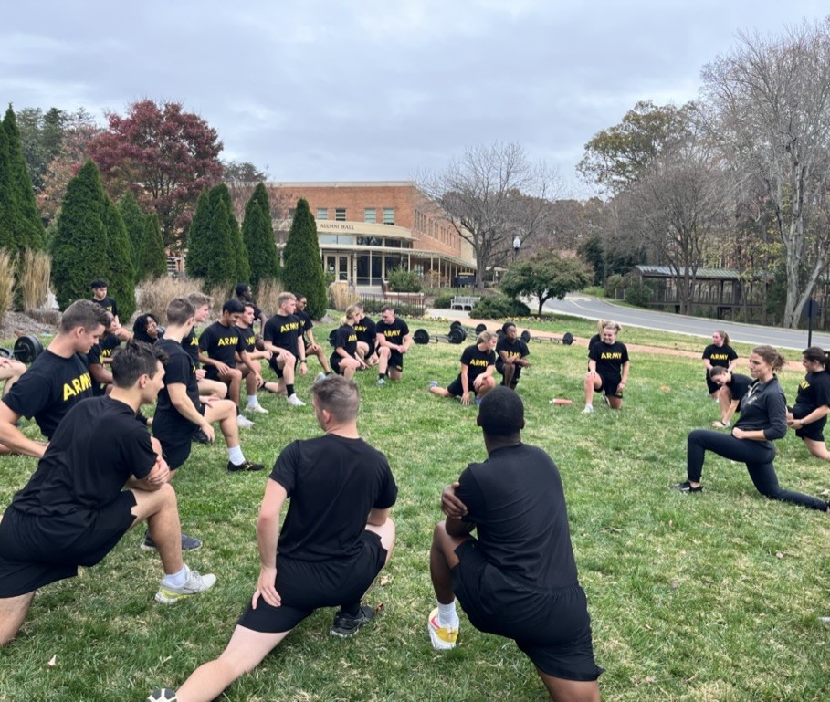 students at morning training