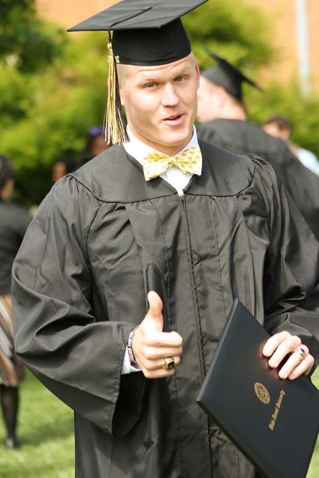 Zach Gordon graduating from Wake Forest