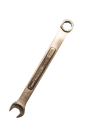 Slanted wrench used to represent the / in the % symbol