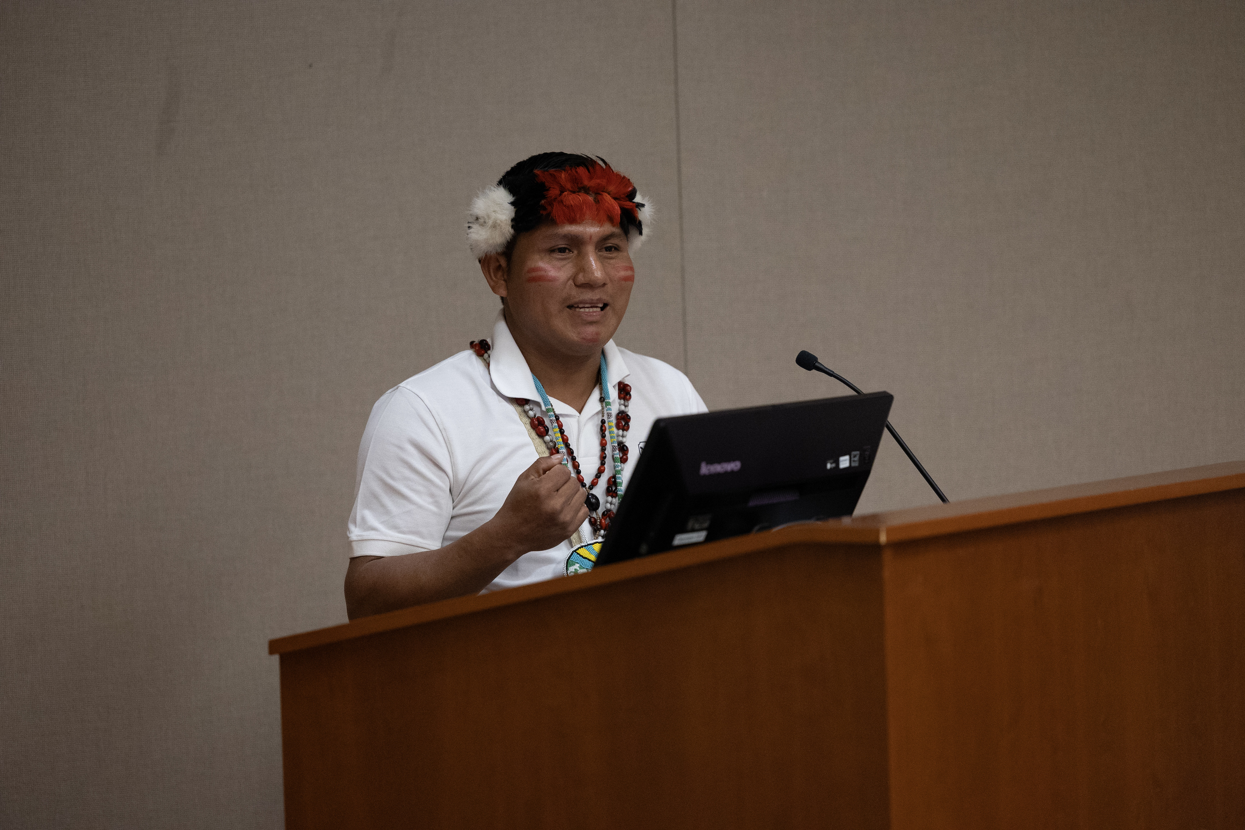 Young Indigenous leader speaking.