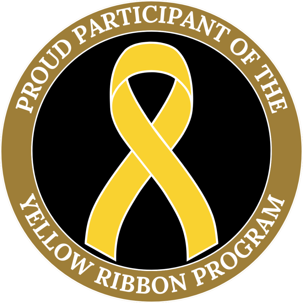 Proud Participant of the Yellow Ribbon Program badge, representing Veterans Benefits