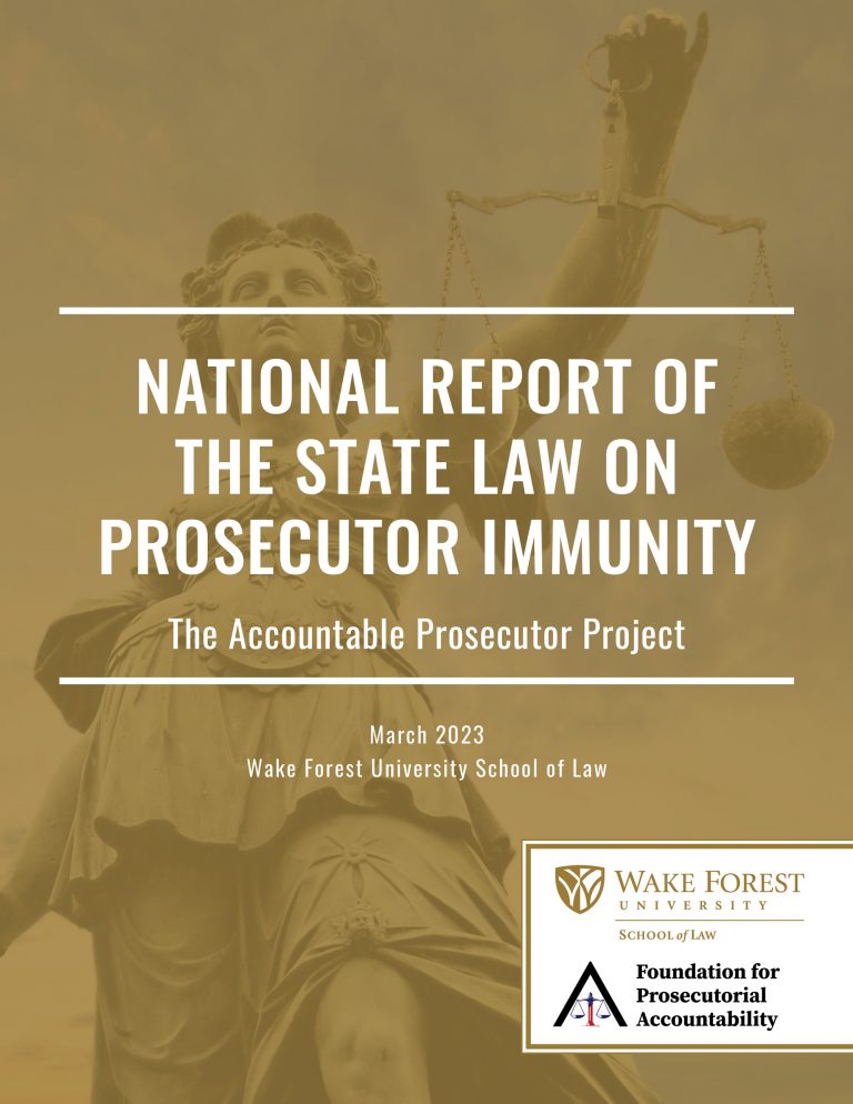 Cover of the National Report of the State Law on Prosecutor Immunity.