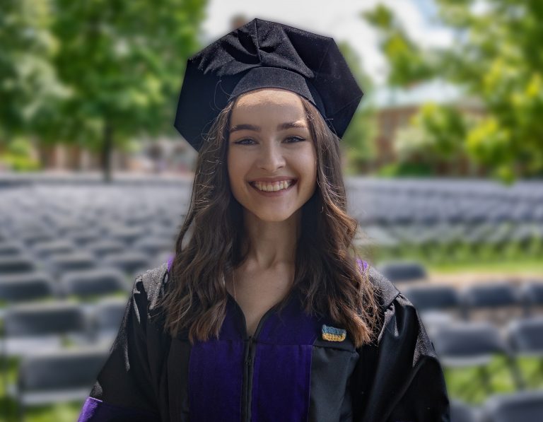 Anna Alieksieieva during graduation.