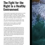 cover page of The Fight for the Right to a Healthy Environment article