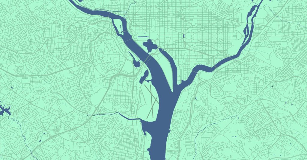 graphic line map of Washington, DC