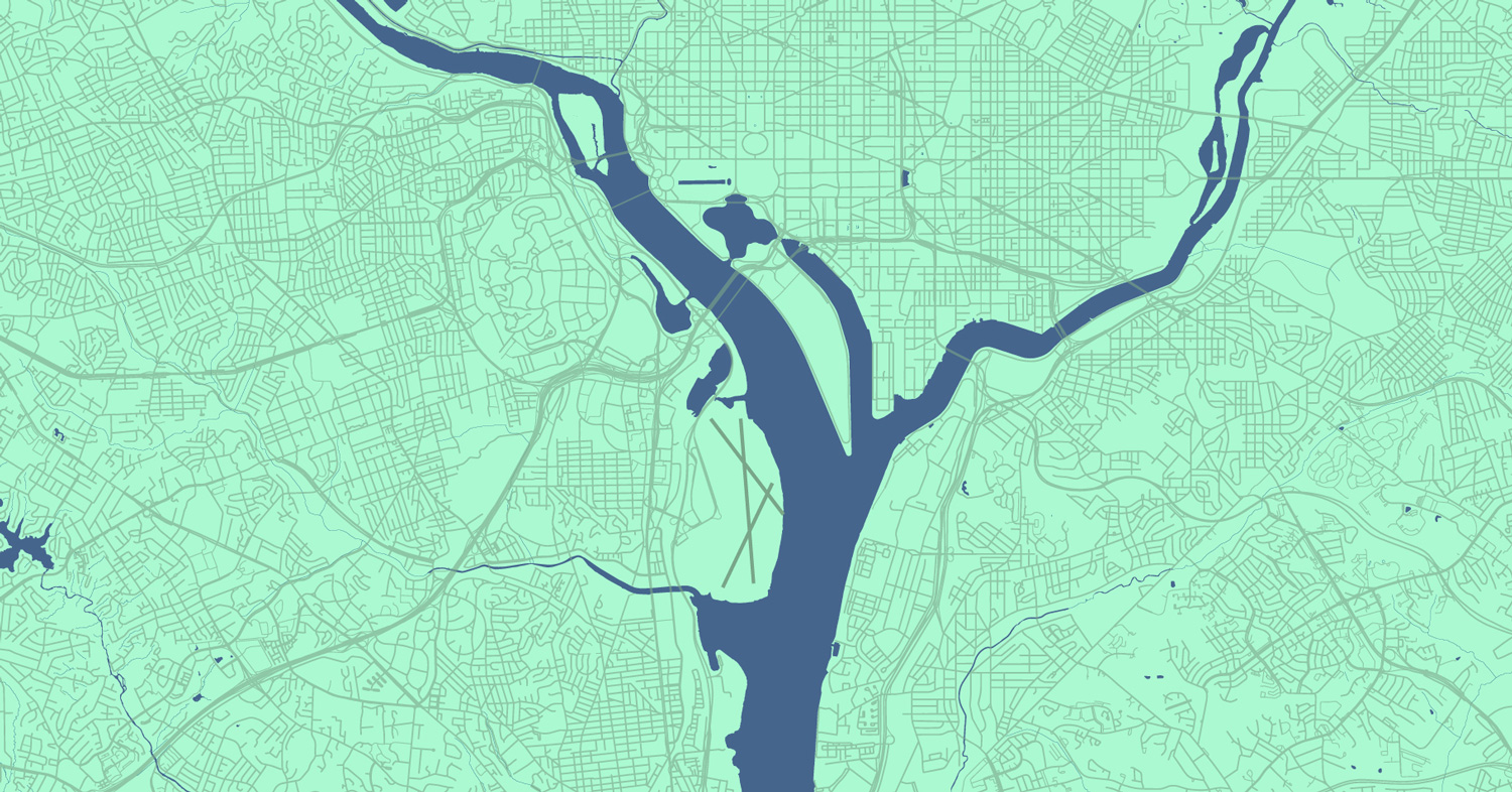 graphic line map of Washington, DC