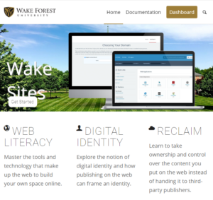 screen cap of the Wake Sites homepage