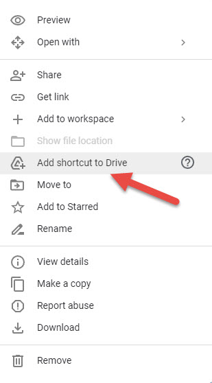 Add Shortcut To Google Drive